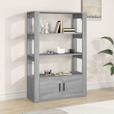 Vidaxl dressoir 80x30x119,5 cm bewerkt hout grijs sonoma eikenkleurig