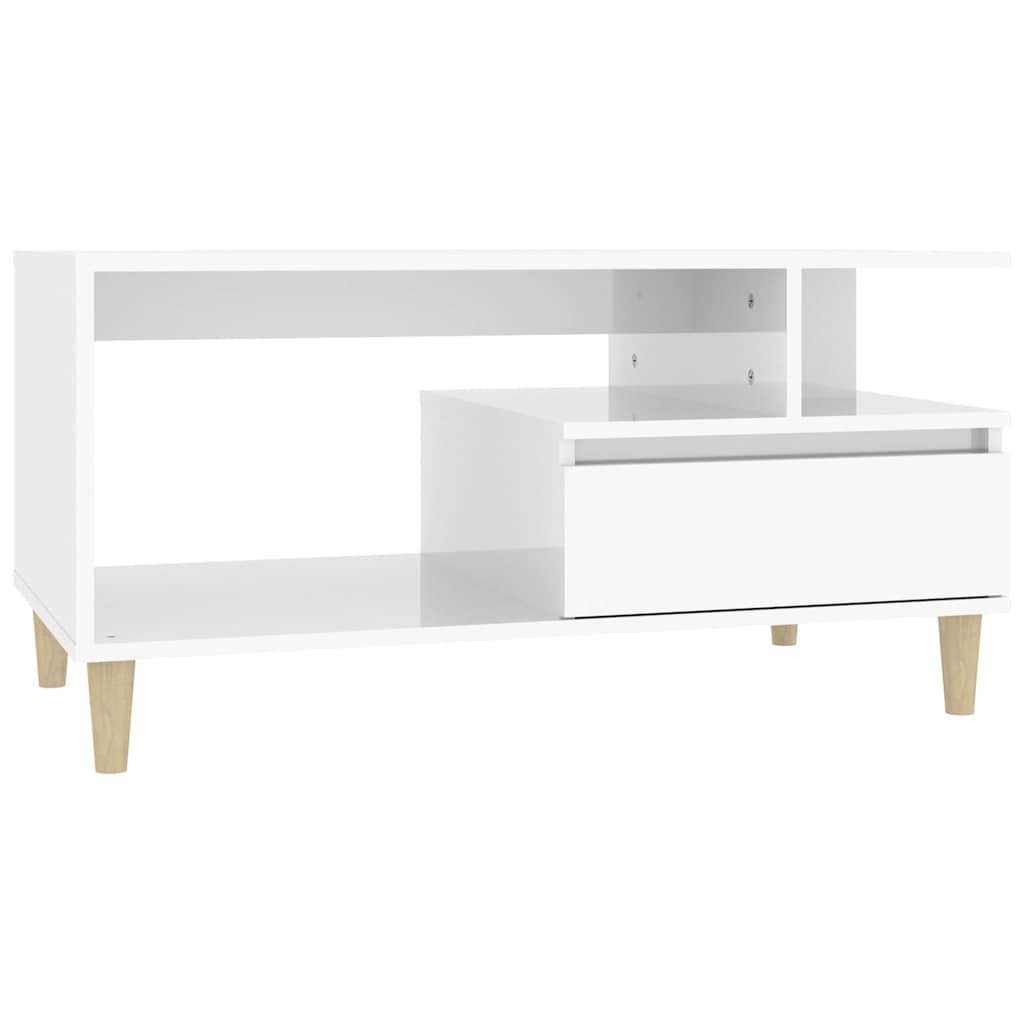 Vidaxl salontafel 90x49x45 cm bewerkt hout hoogglans wit