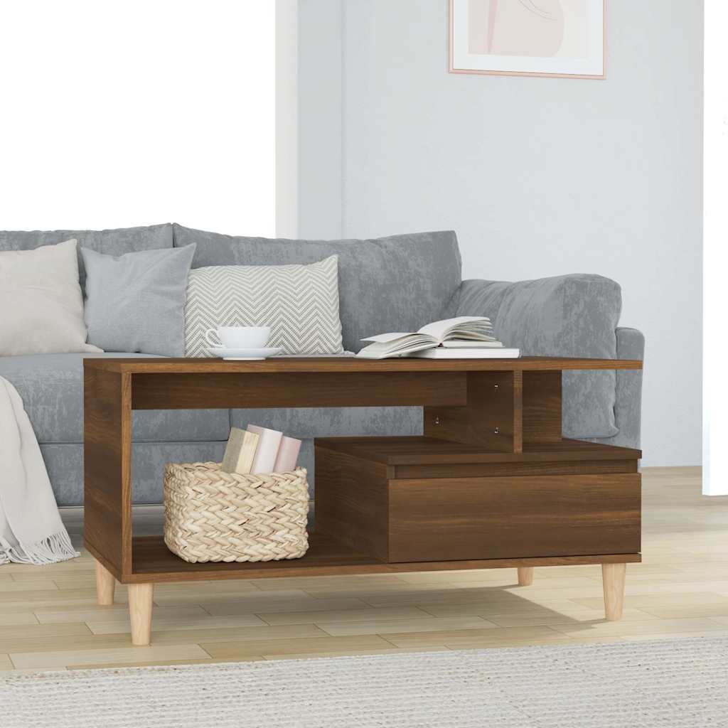 Vidaxl salontafel 90x49x45 cm bewerkt hout bruineiken