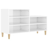 Vidaxl schong Cabinet 102x36x60 CM veraarbecht Holz héich Glanz wäiss