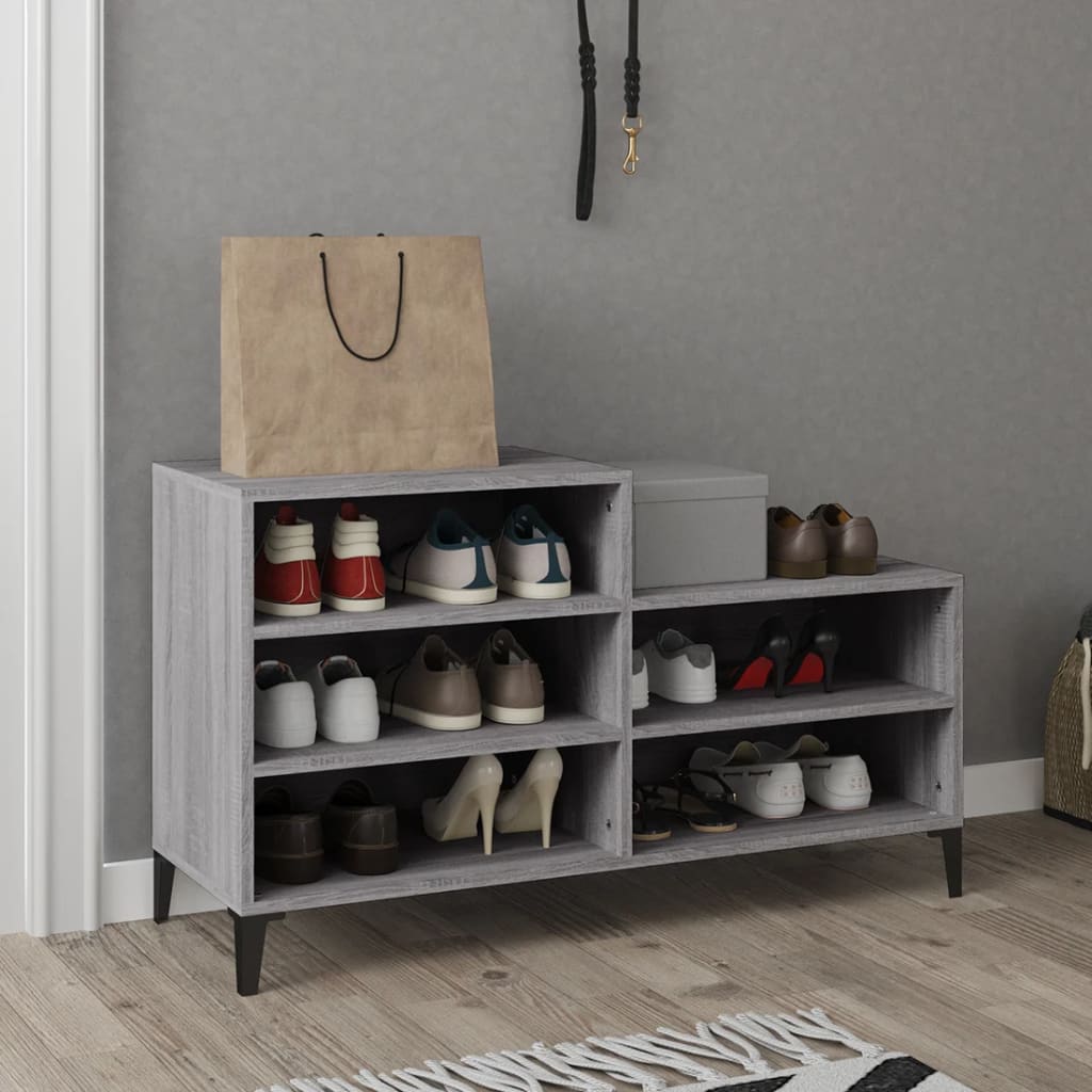 VIDAXL -Schuhschrank 102x36x60 cm propertiertes Holz Sonoma Grey