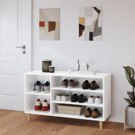 Vidaxl Schuhschrank 102x36x60 cm verarbeitetes Holz Hochglanz weiß