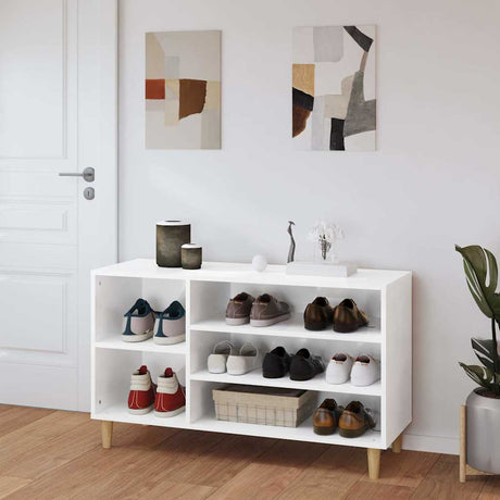 Vidaxl Schuhschrank 102x36x60 cm verarbeitetes Holz Hochglanz weiß