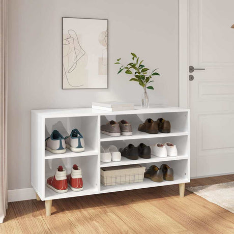 Vidaxl Schuhschrank 102x36x60 cm verarbeitetes Holz Hochglanz weiß