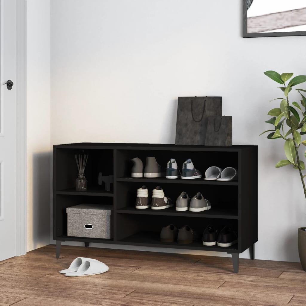 VidaXL Shoe cabinet 102x36x60 cm Properted Wood Black