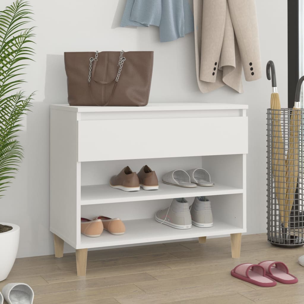 Vidaxl Schuhschrank 70x36x60 cm propertiertes Holz weiß