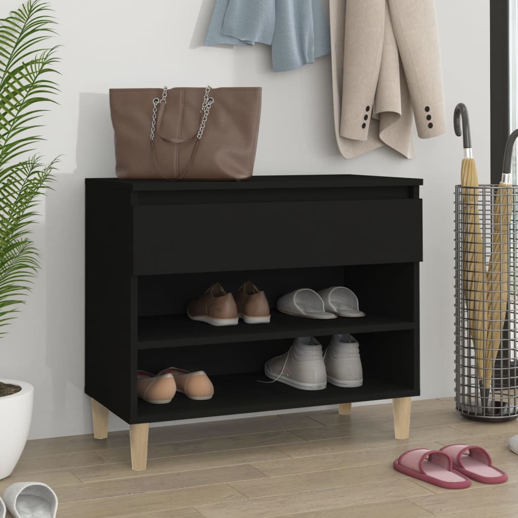 VidaXL Shoe cabinet 70x36x60 cm Properted Wood Black