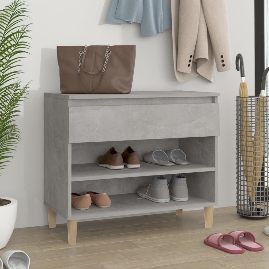 VidaXL Shoe cabinet 70x36x60 cm Processed wood Betongrijs