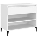 Vidaxl Cabinet da scarpe 70x36x60 cm Bianco in legno