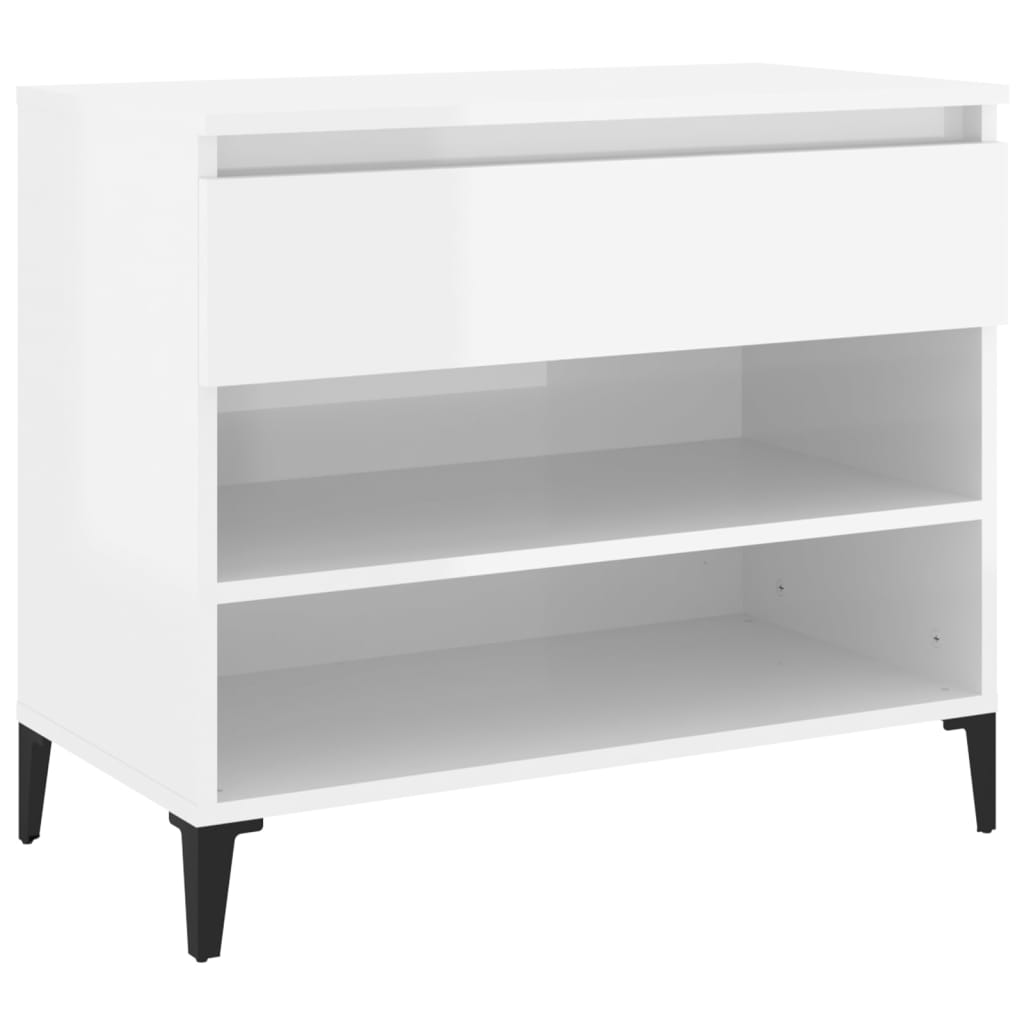 Vidaxl Schuhschrank 70x36x60 cm propertiertes Holz Hochglanz weiß