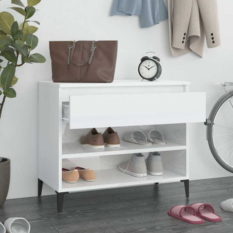 Vidaxl Schuhschrank 70x36x60 cm propertiertes Holz Hochglanz weiß