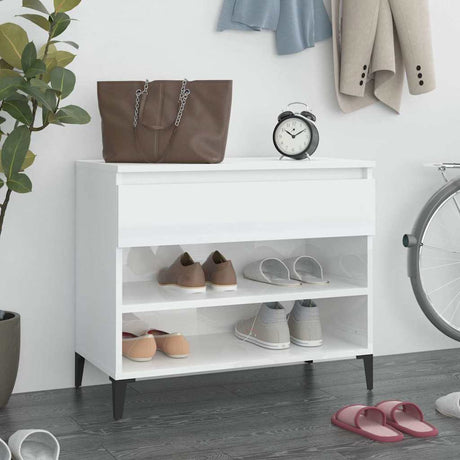 Vidaxl Schuhschrank 70x36x60 cm propertiertes Holz Hochglanz weiß