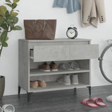 Vidaxl Cabinet da scarpe 70x36x60 cm Betongrijs in legno elaborato