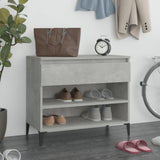 Vidaxl Cabinet da scarpe 70x36x60 cm Betongrijs in legno elaborato