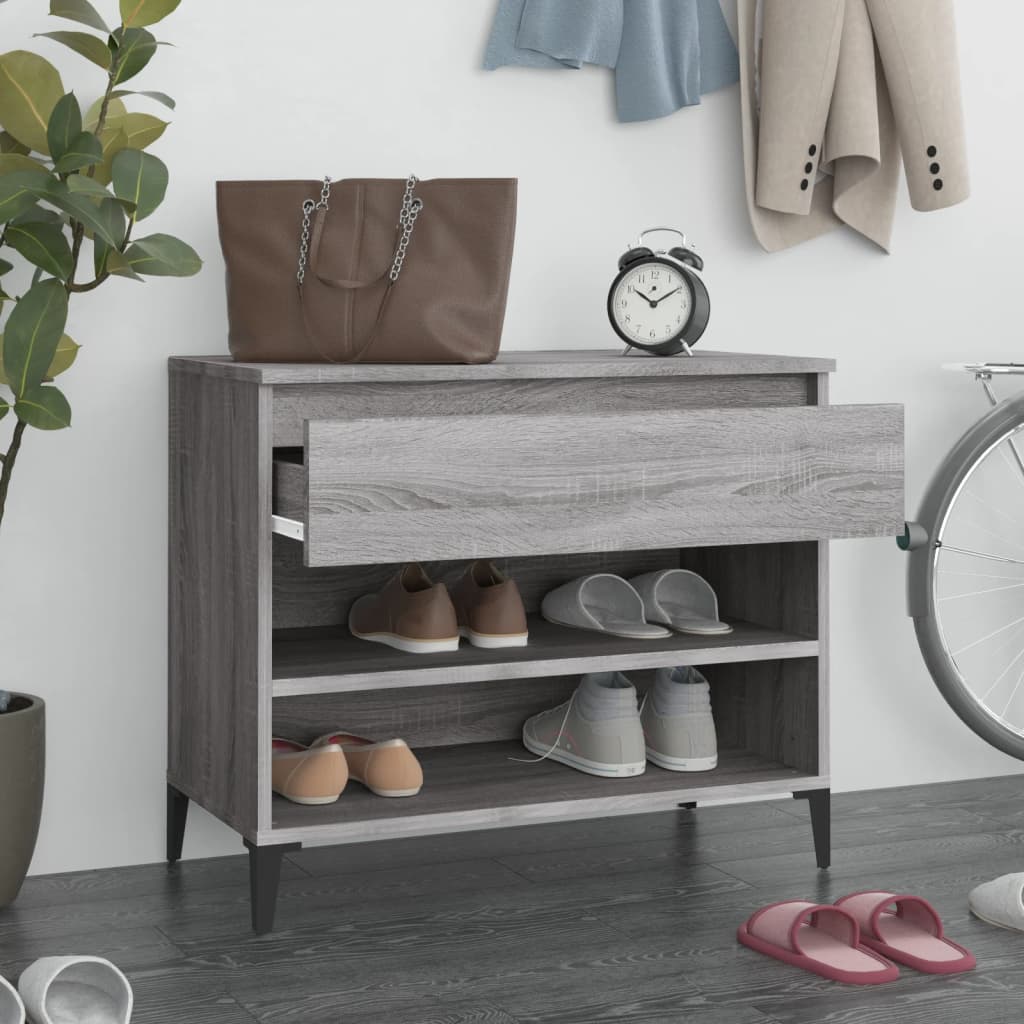 Vidaxl Cabinet da scarpe 70x36x60 cm Properpata Sonoma Grey