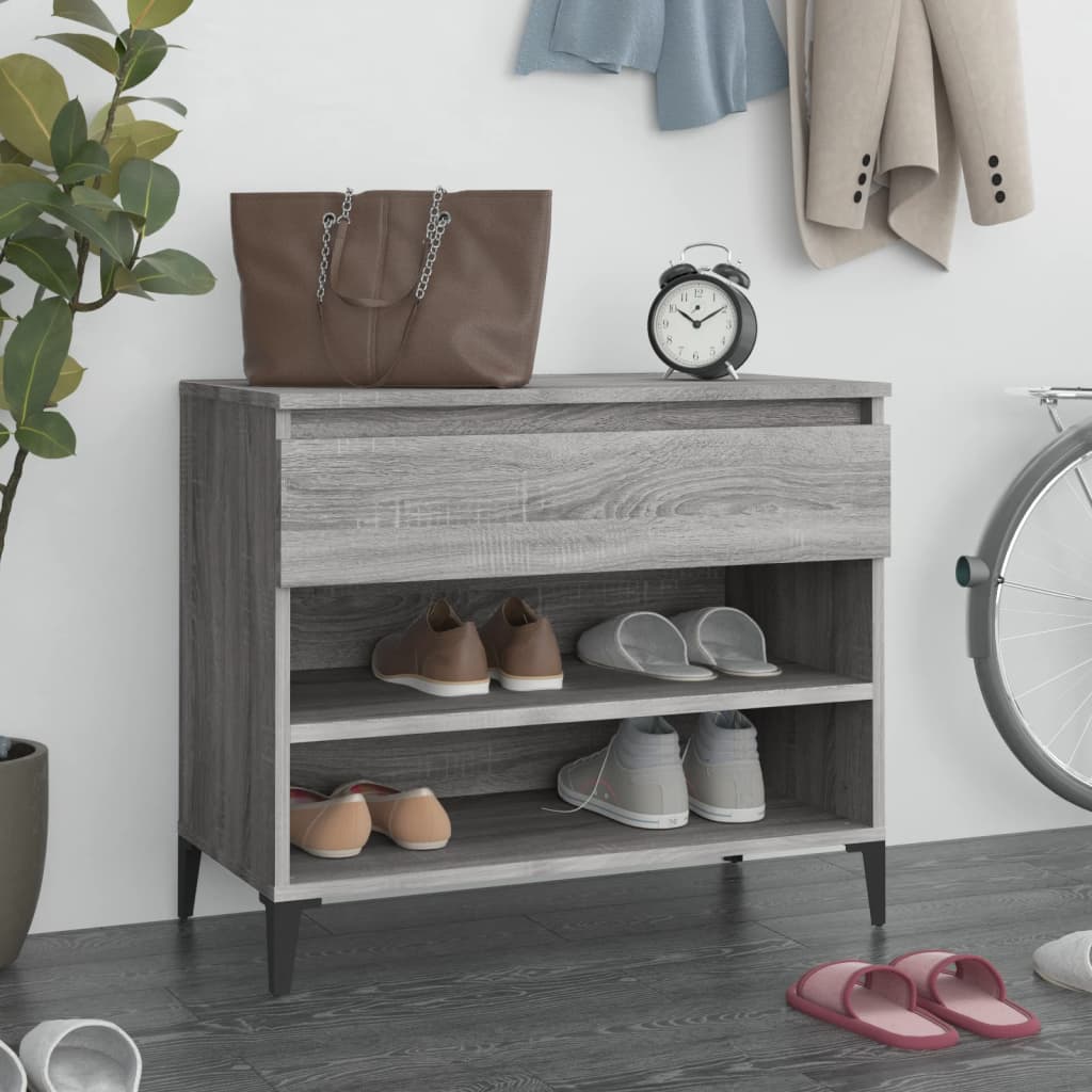 Vidaxl Cabinet da scarpe 70x36x60 cm Properpata Sonoma Grey