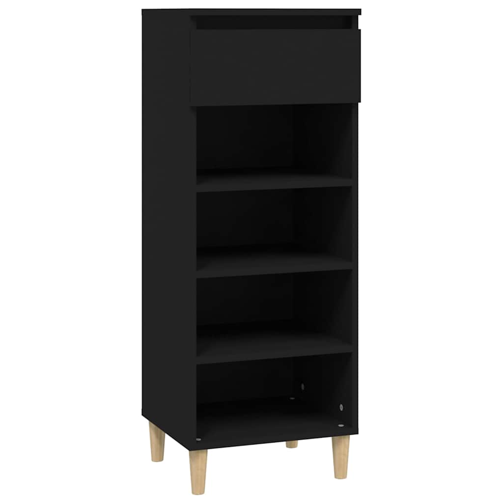 Vidaxl Schuhschrank 40x36x105 cm propertiertes Holzschwarz