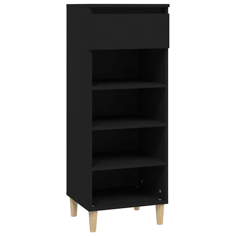 Vidaxl Schuhschrank 40x36x105 cm propertiertes Holzschwarz