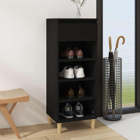Vidaxl Schuhschrank 40x36x105 cm propertiertes Holzschwarz