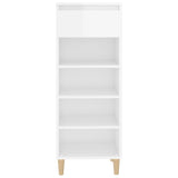 Vidaxl Schuhschrank 40x36x105 cm verarbeitetes Holz Hochglanz weiß