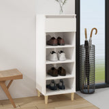 Vidaxl Schuhschrank 40x36x105 cm verarbeitetes Holz Hochglanz weiß