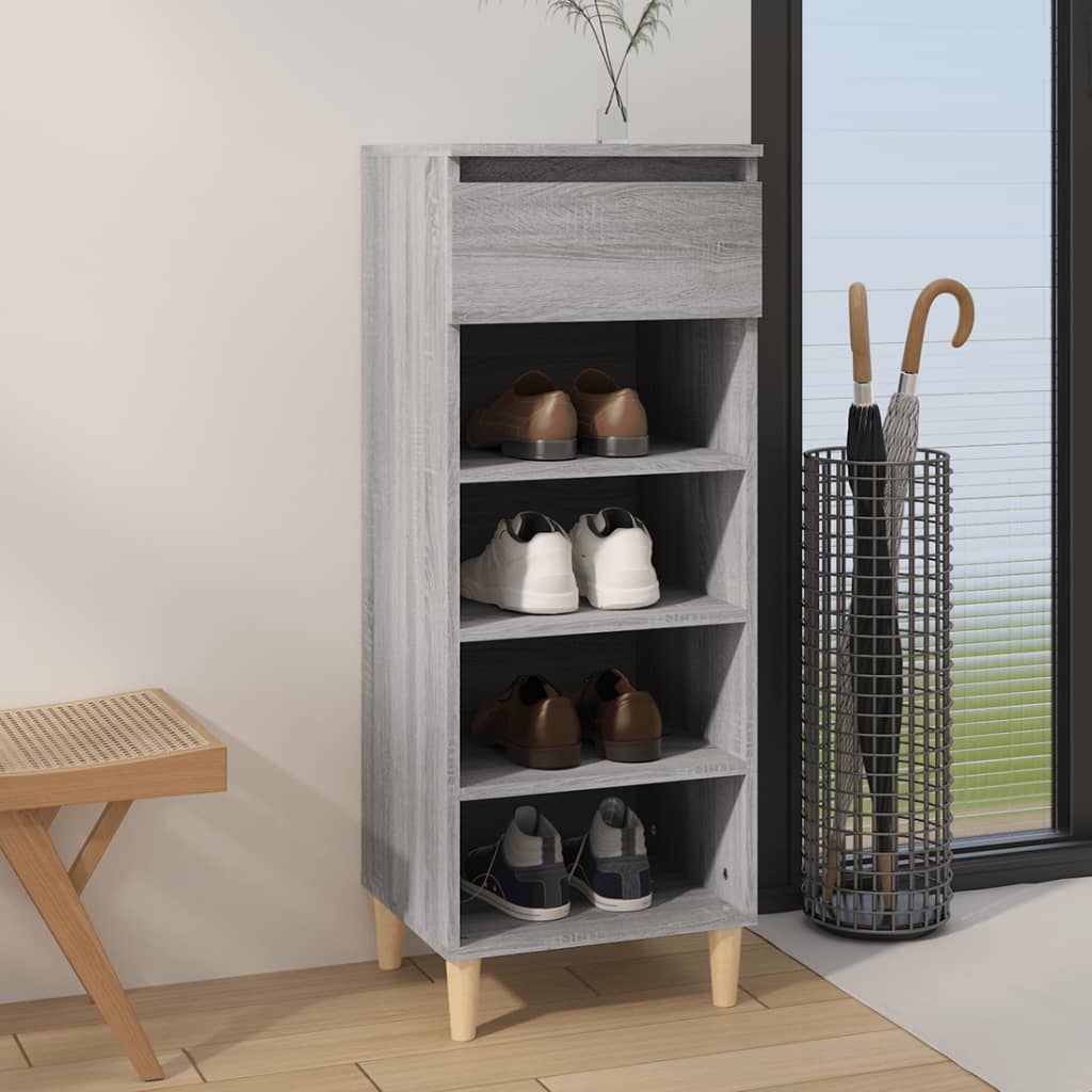 VidaXL Schuhschrank 40x36x105 cm, fertiges Holz, grau Sonoma