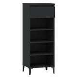 VIDAXL -Schuhregal 40x36x105 cm verarbeitetes Holz schwarz schwarz