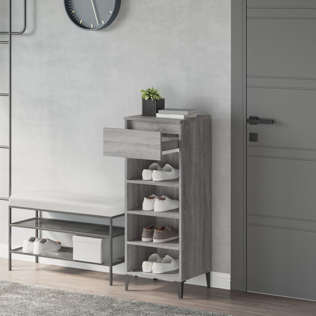 Vidaxl Schong Rack 40x36x105 cm veraarbechte Holz Grey Sonoma Oakfaarf