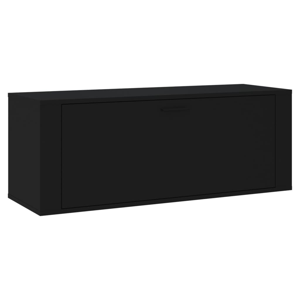 Vidaxl Wall Shoe Cabinet 100x35x38 cm Propjektert tre svart