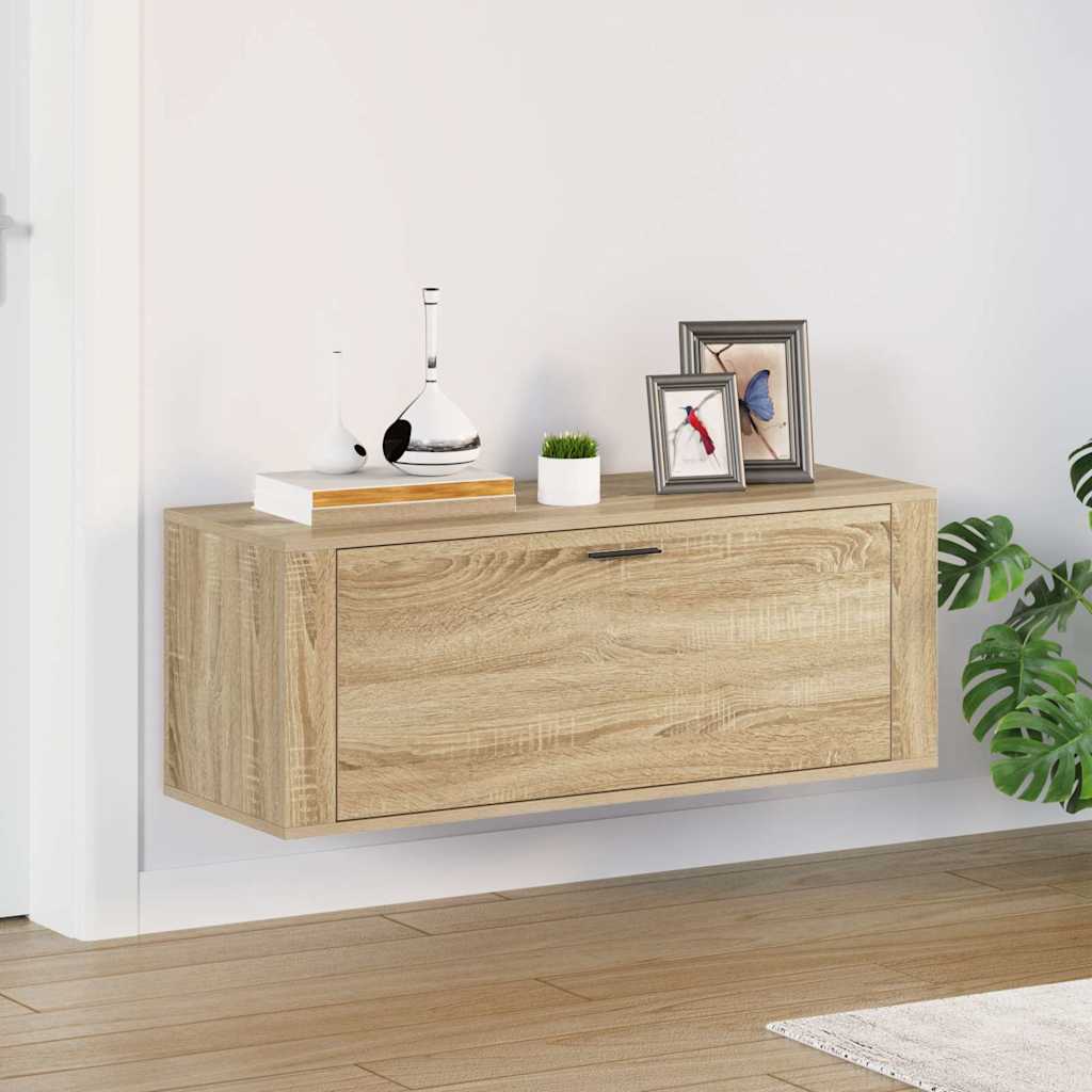 Vidaxl Wandschuhschrank 100x35x38 cm propertiertes Holz Sonoma -Eiche