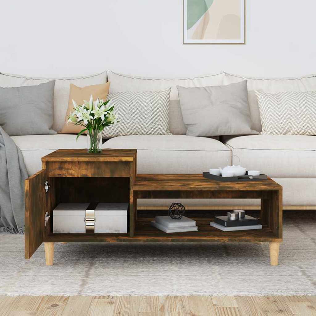 Vidaxl salontafel 100x50x45 cm bewerkt hout gerookt eikenkleurig