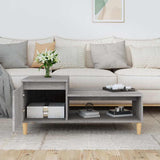 Vidaxl salontafel 100x50x45 cm bewerkt hout grijs sonoma