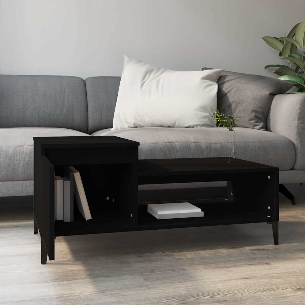 Vidaxl salontafel 100x50x45 cm bewerkt hout zwart