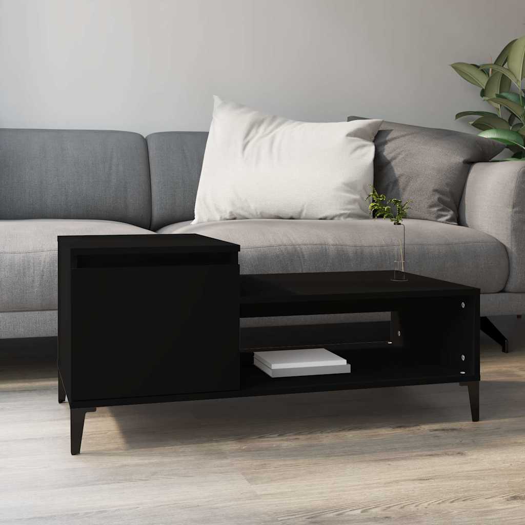 Vidaxl salontafel 100x50x45 cm bewerkt hout zwart