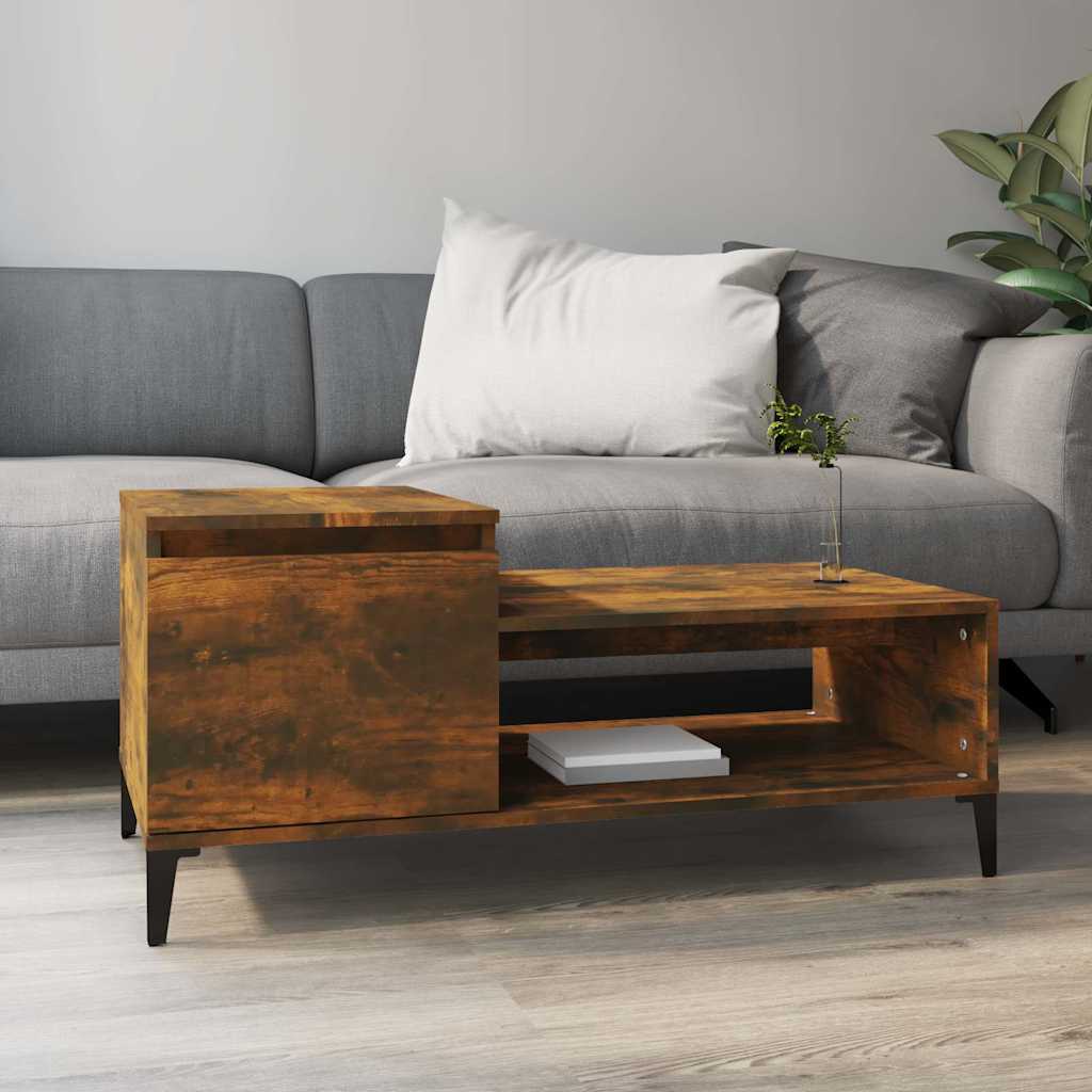Vidaxl salontafel 100x50x45 cm bewerkt hout gerookt eikenkleurig
