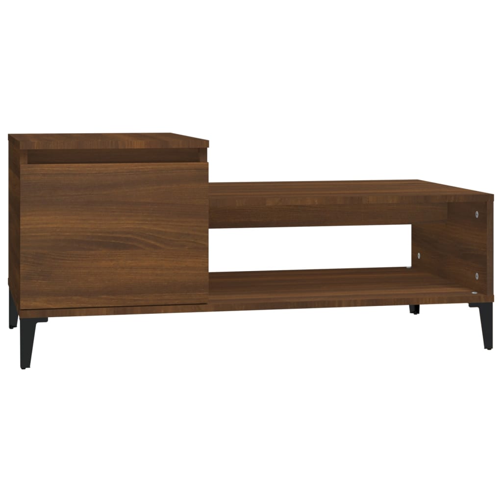 Vidaxl salontafel 100x50x45 cm bewerkt hout bruineiken