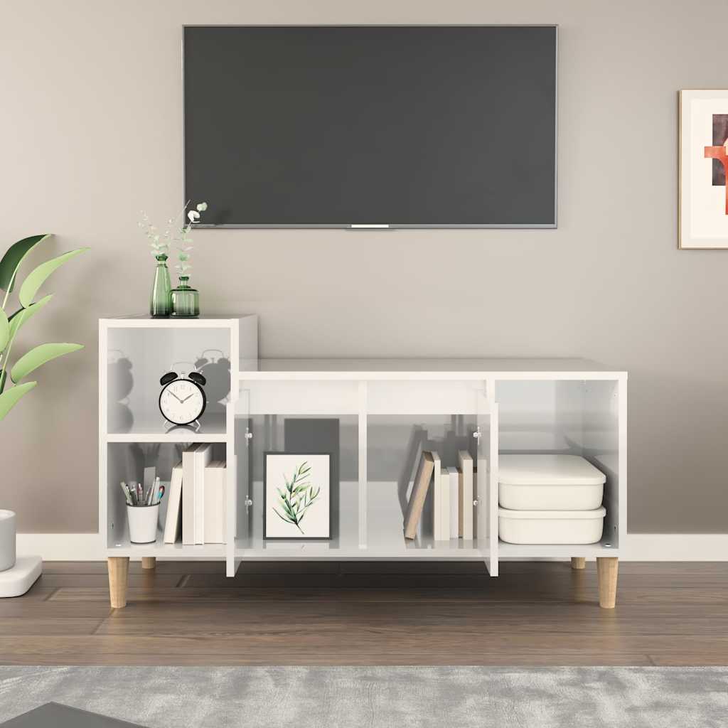 Vidaxl tv-meubel 100x35x55 cm bewerkt hout hoogglans wit