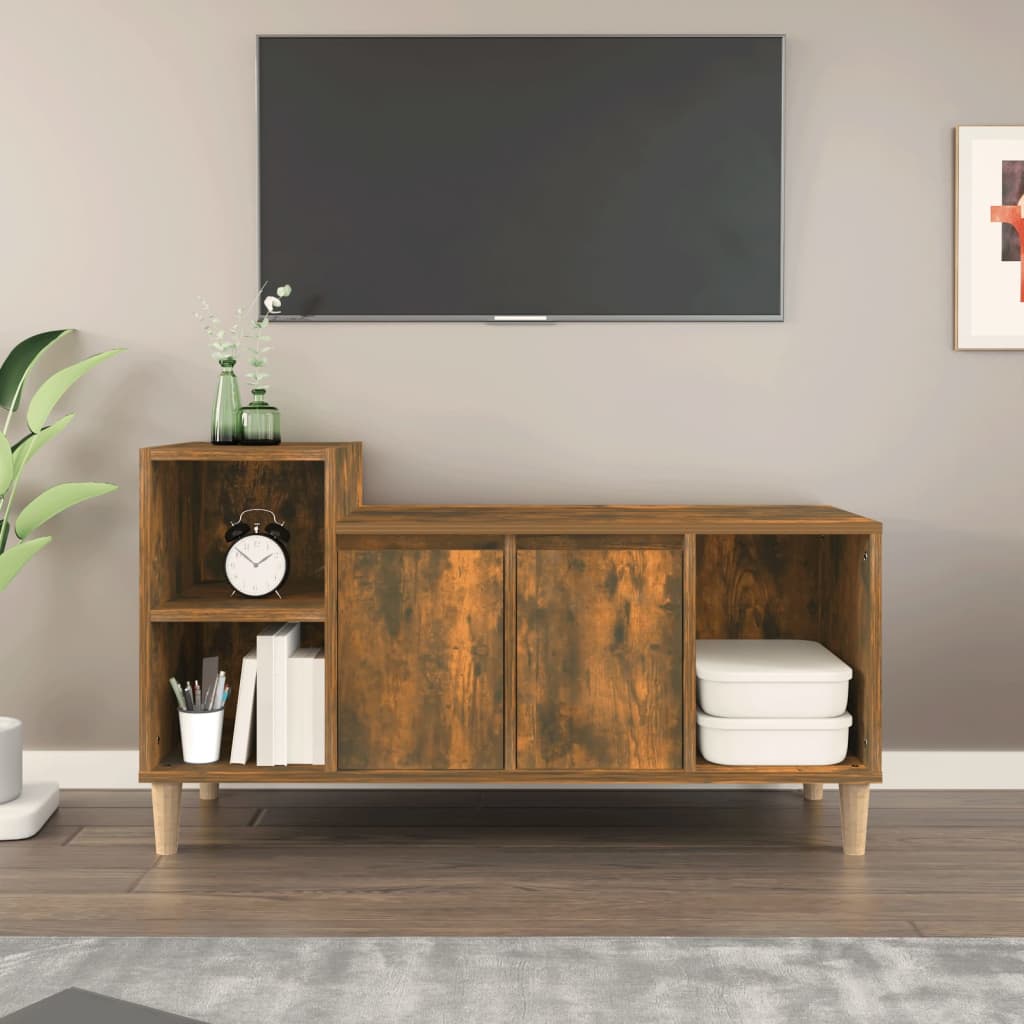 Vidaxl tv-meubel 100x35x55 cm bewerkt hout gerookt eikenkleurig
