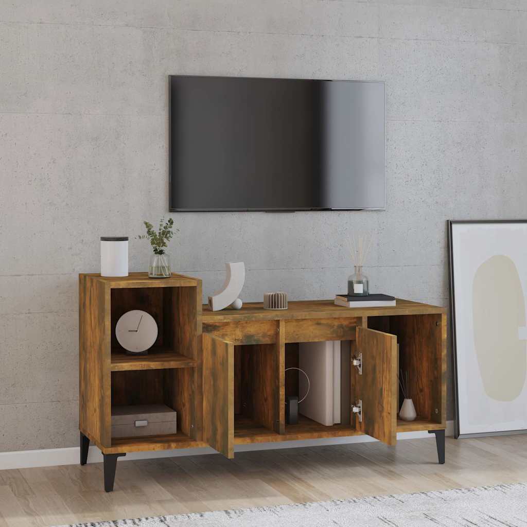 Vidaxl tv-meubel 100x35x55 cm bewerkt hout gerookt eikenkleurig