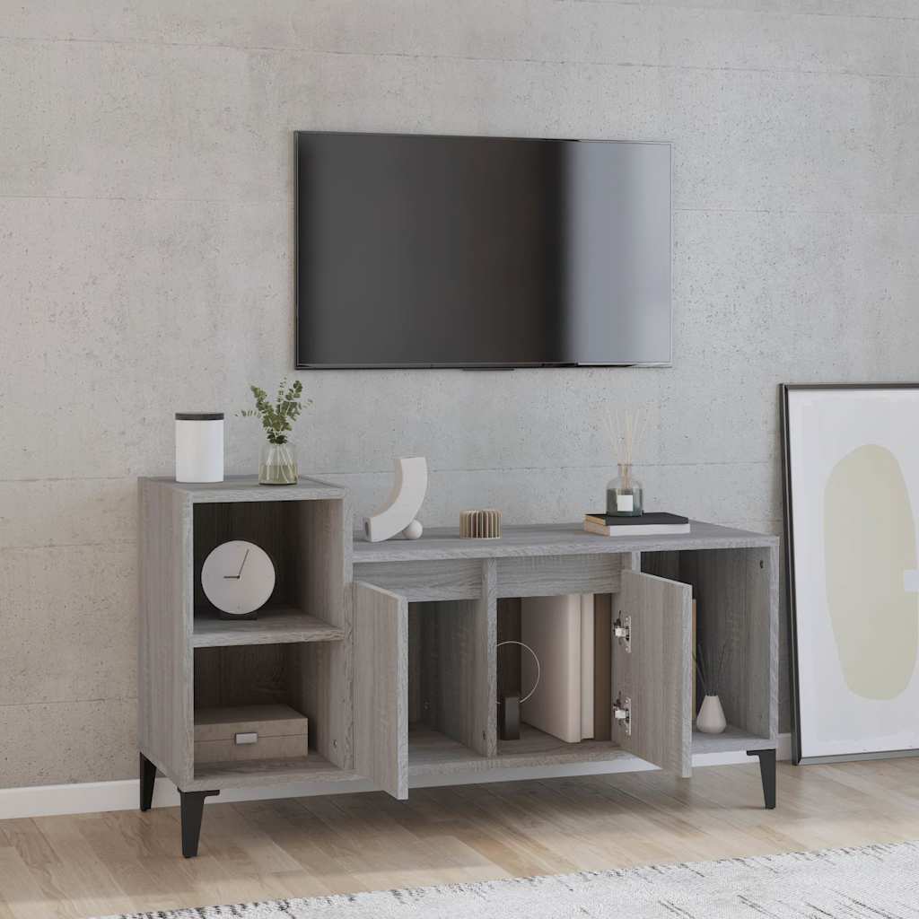 Vidaxl tv-meubel 100x35x55 cm bewerkt hout grijs sonoma eikenkleurig