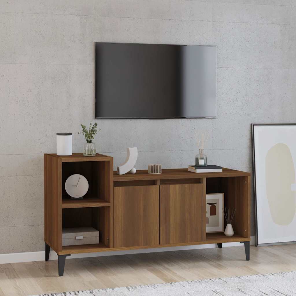 Vidaxl tv-meubel 100x35x55 cm bewerkt hout bruin eikenkleur