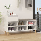 Vidaxl Cabinet da scarpe 102x36x60 cm Bianco lucido in legno trasformato