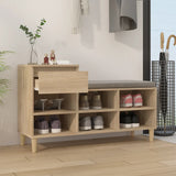 Vidaxl schoenenkast 102x36x60 cm bewerkt hout sonoma eikenkleurig