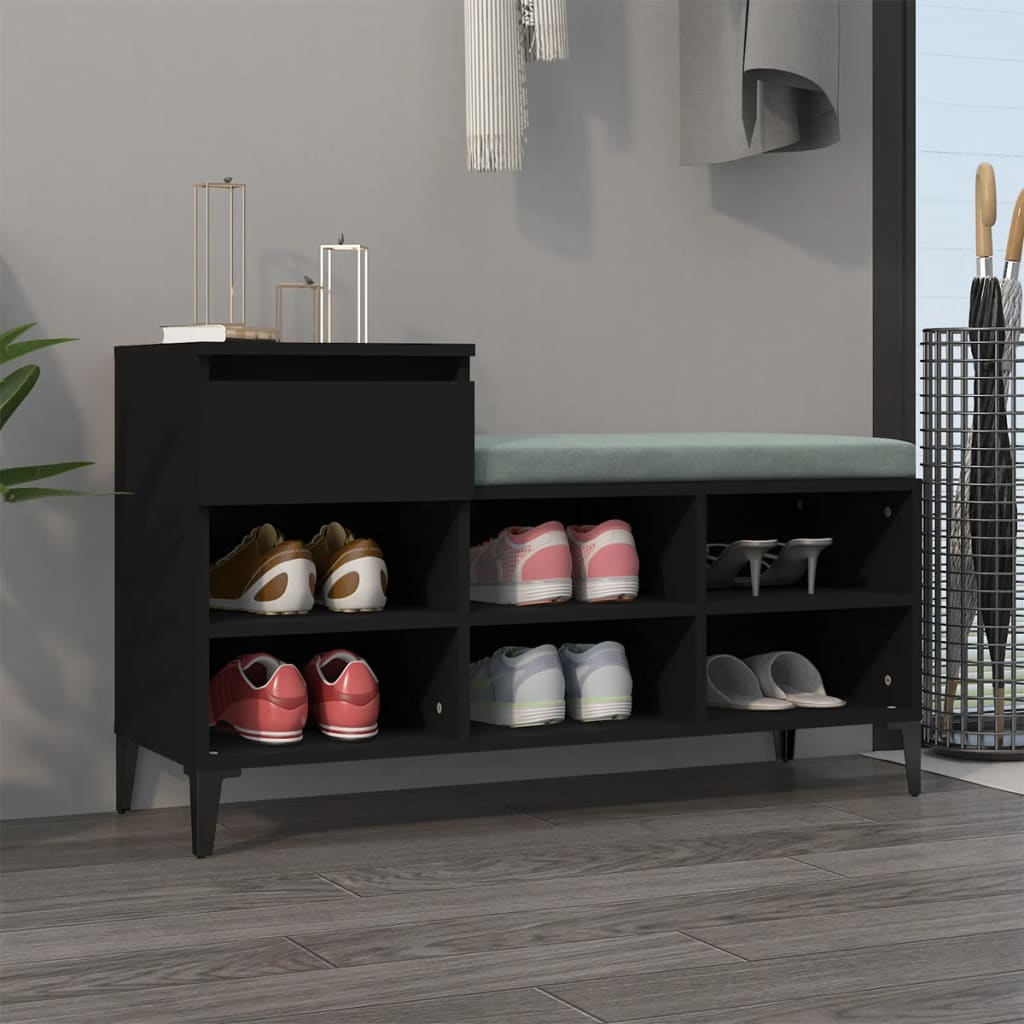 Vidaxl Shoe Cabinet 102x36x60 cm Property Wood Black