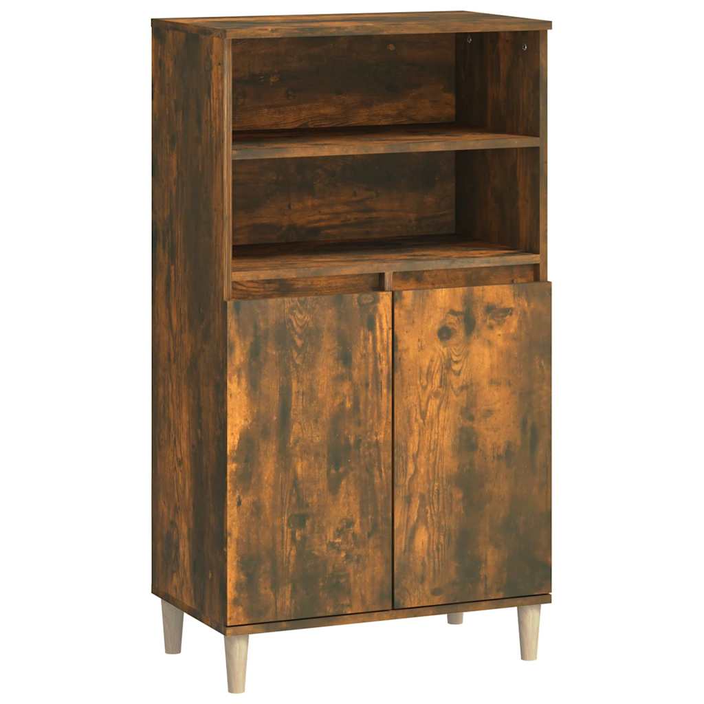 Vidaxl hoge kast 60x36x110 cm bewerkt hout gerookt eikenkleurig
