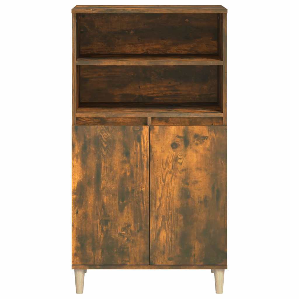 Vidaxl hoge kast 60x36x110 cm bewerkt hout gerookt eikenkleurig