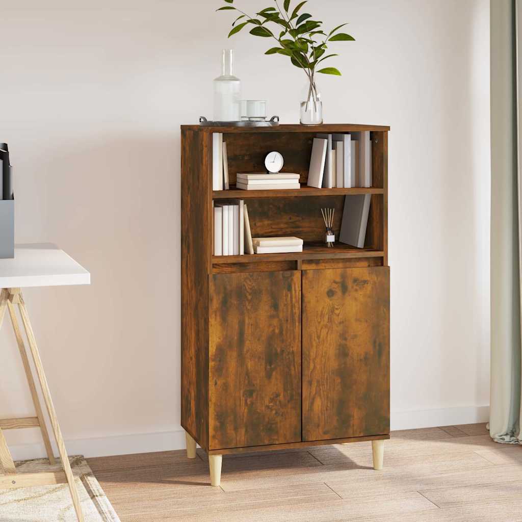 Vidaxl hoge kast 60x36x110 cm bewerkt hout gerookt eikenkleurig