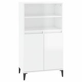 Vidaxl hoge kast 60x36x110 cm bewerkt hout hoogglans wit