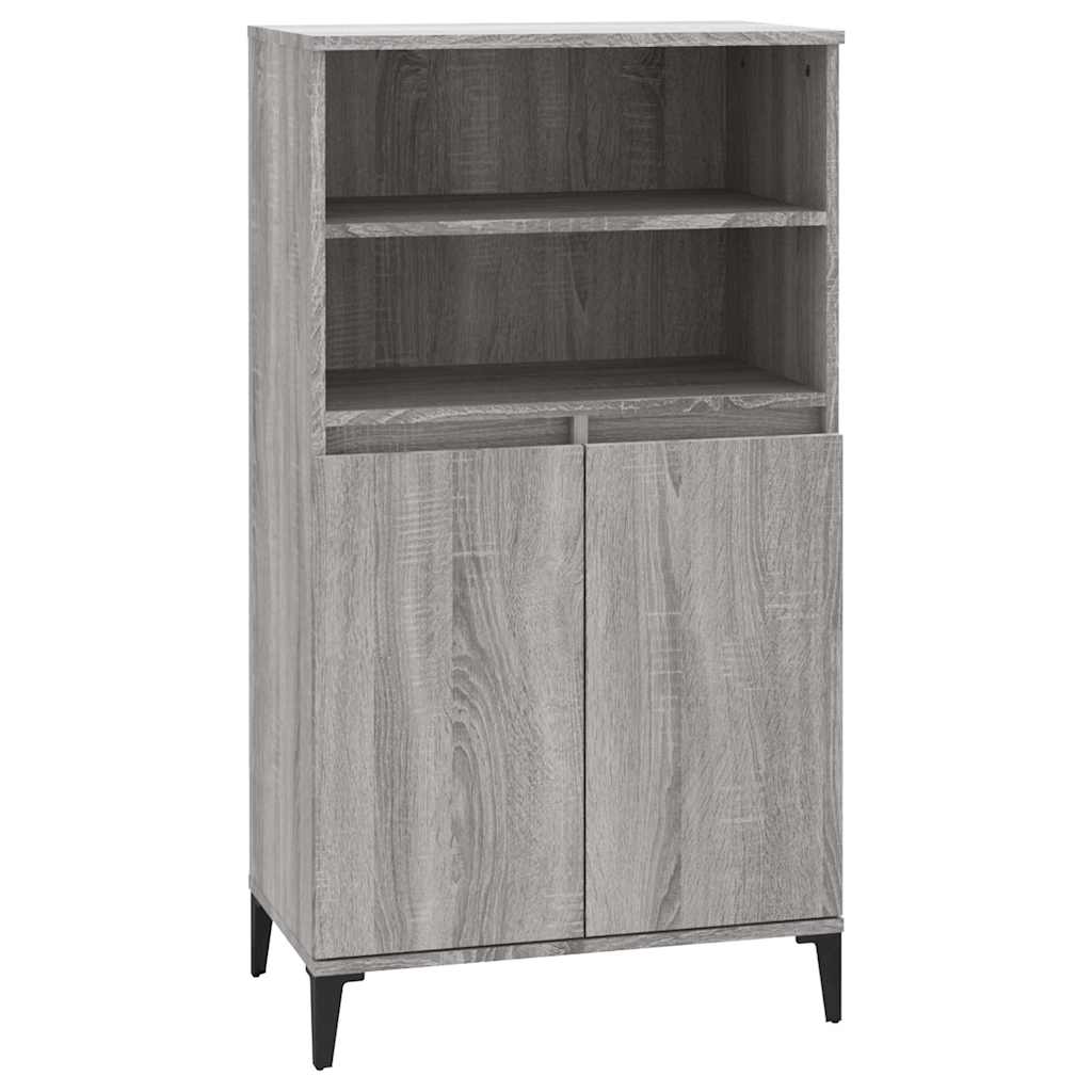 Vidaxl hoge kast 60x36x110 cm bewerkt hout grijs sonoma eikenkleurig
