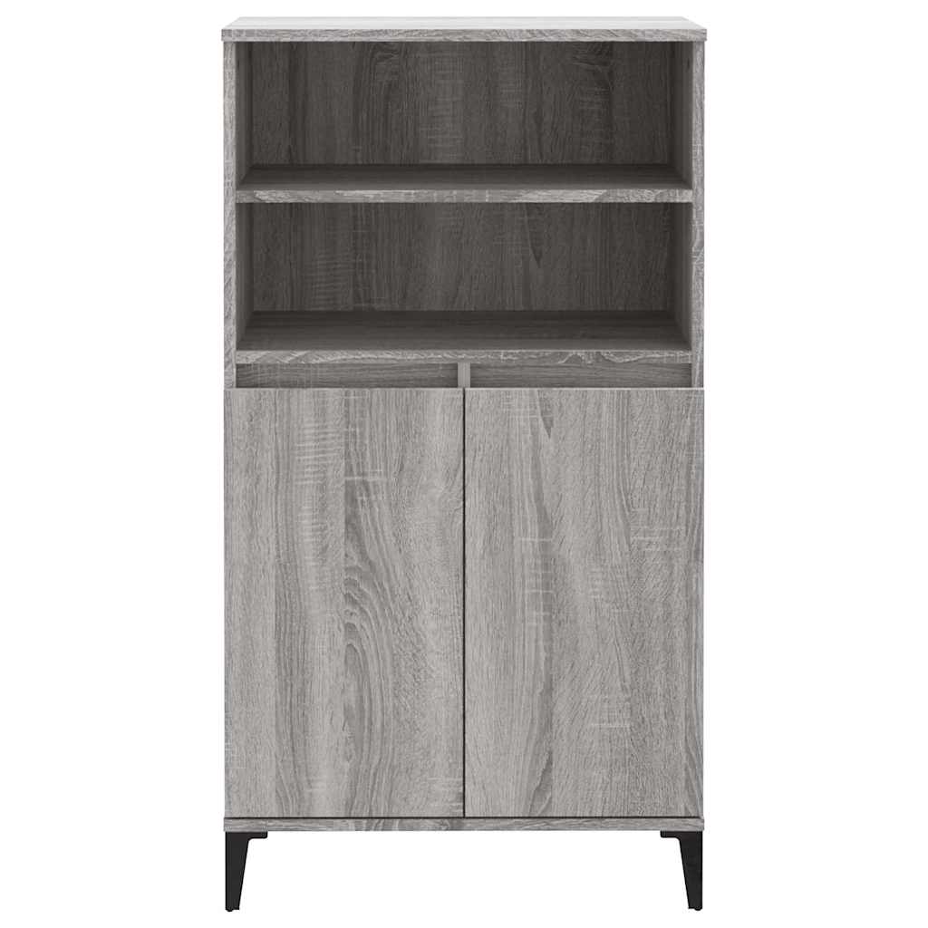 Vidaxl hoge kast 60x36x110 cm bewerkt hout grijs sonoma eikenkleurig